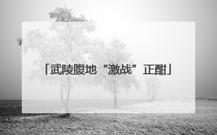 武陵腹地“激战”正酣