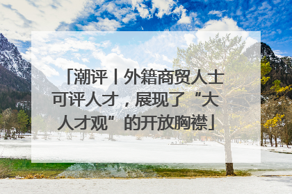 潮评丨外籍商贸人士可评人才，展现了“大人才观”的开放胸襟