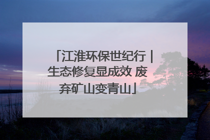 江淮环保世纪行｜生态修复显成效 废弃矿山变青山