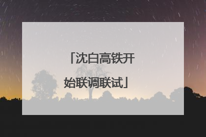 沈白高铁开始联调联试