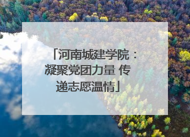 河南城建学院：凝聚党团力量 传递志愿温情