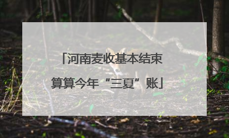 河南麦收基本结束 算算今年“三夏”账