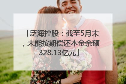 泛海控股：截至5月末，未能按期偿还本金余额328.13亿元