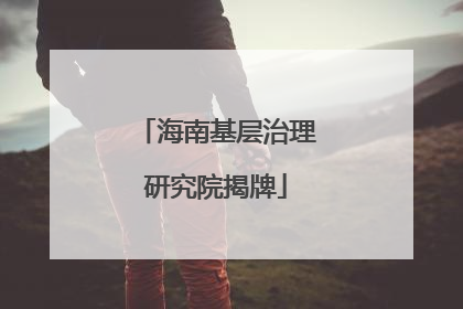 海南基层治理研究院揭牌
