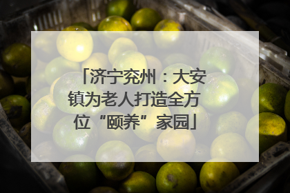 济宁兖州：大安镇为老人打造全方位“颐养”家园