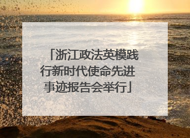 浙江政法英模践行新时代使命先进事迹报告会举行