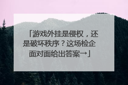游戏外挂是侵权，还是破坏秩序？这场检企面对面给出答案→
