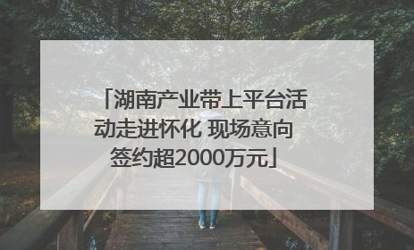 湖南产业带上平台活动走进怀化 现场意向签约超2000万元