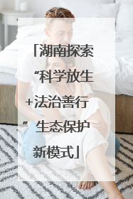 湖南探索“科学放生+法治善行”生态保护新模式