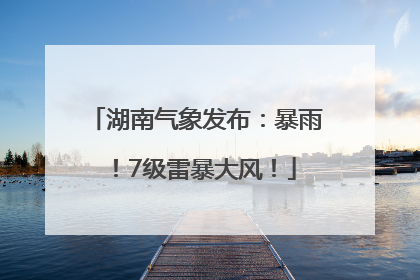 湖南气象发布：暴雨！7级雷暴大风！