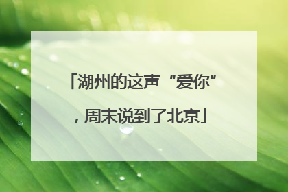 湖州的这声“爱你”，周末说到了北京