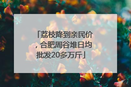 荔枝降到亲民价，合肥周谷堆日均批发20多万斤