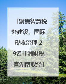 聚焦智慧税务建设、国际税收治理 29名非洲财税官湖南取经