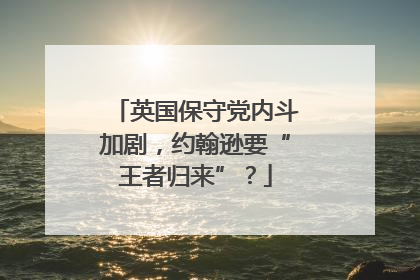 英国保守党内斗加剧，约翰逊要“王者归来”？