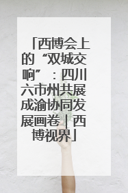 西博会上的“双城交响”：四川六市州共展成渝协同发展画卷｜西博视界