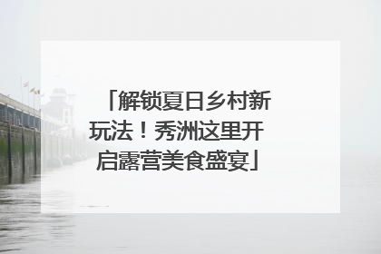 解锁夏日乡村新玩法！秀洲这里开启露营美食盛宴