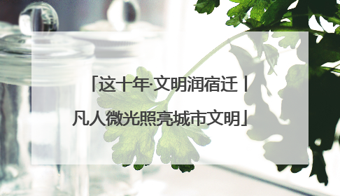 这十年·文明润宿迁丨凡人微光照亮城市文明