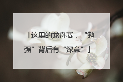 这里的龙舟赛，“勉强”背后有“深意”
