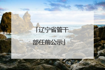辽宁省管干部任前公示