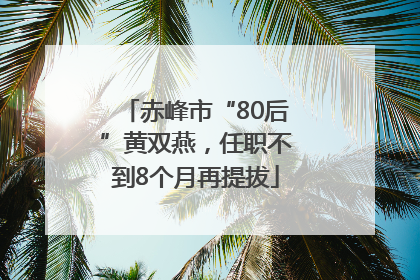 赤峰市“80后”黄双燕，任职不到8个月再提拔