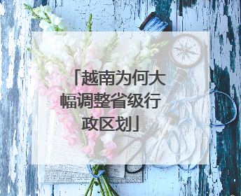 越南为何大幅调整省级行政区划
