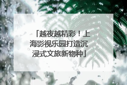 越夜越精彩！上海影视乐园打造沉浸式文旅新物种