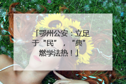 鄂州公安：立足于“民”，“典”燃学法热！