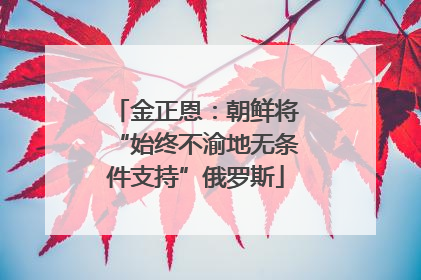 金正恩：朝鲜将“始终不渝地无条件支持”俄罗斯