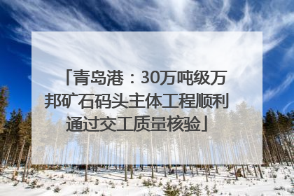 青岛港：30万吨级万邦矿石码头主体工程顺利通过交工质量核验