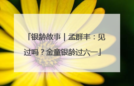 银龄故事｜孟群丰：见过吗？金童银龄过六一