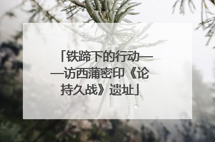 铁蹄下的行动——访西蒲密印《论持久战》遗址