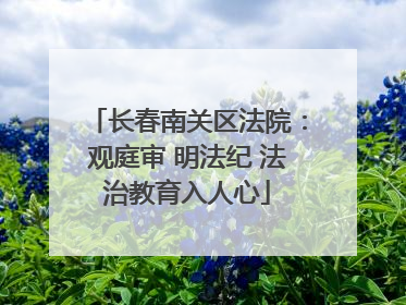 长春南关区法院：观庭审 明法纪 法治教育入人心