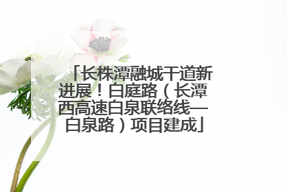 长株潭融城干道新进展！白庭路（长潭西高速白泉联络线—白泉路）项目建成
