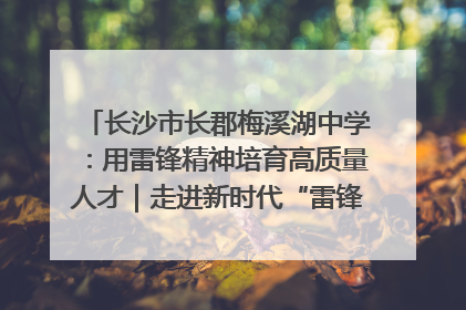 长沙市长郡梅溪湖中学：用雷锋精神培育高质量人才｜走进新时代“雷锋传人 长沙榜样”