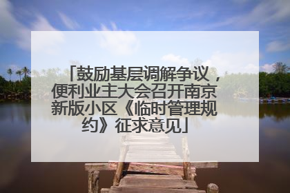 鼓励基层调解争议，便利业主大会召开南京新版小区《临时管理规约》征求意见