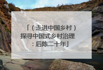 （走进中国乡村）探寻中国式乡村治理：后陈二十年