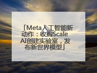 Meta人工智能新动作：收购Scale AI创建实验室，发布新世界模型